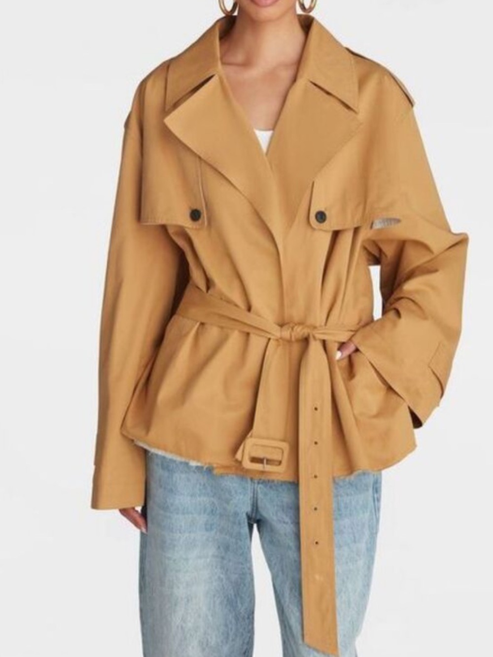KBB by KAHLANA Women's 'The Belted Cropped Trench Jacket'